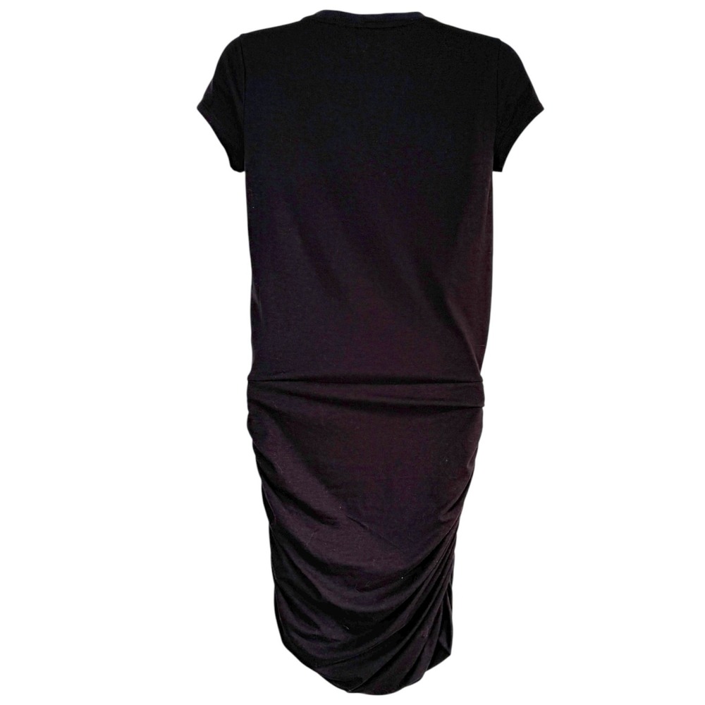 Athleta Topanga V Neck Dress Sz XXS Black Ruched Athleisure Travel Stretch - Picture 3 of 8